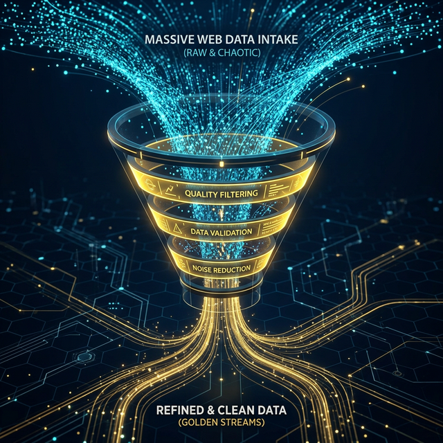 Data quality filtering pipeline visualization