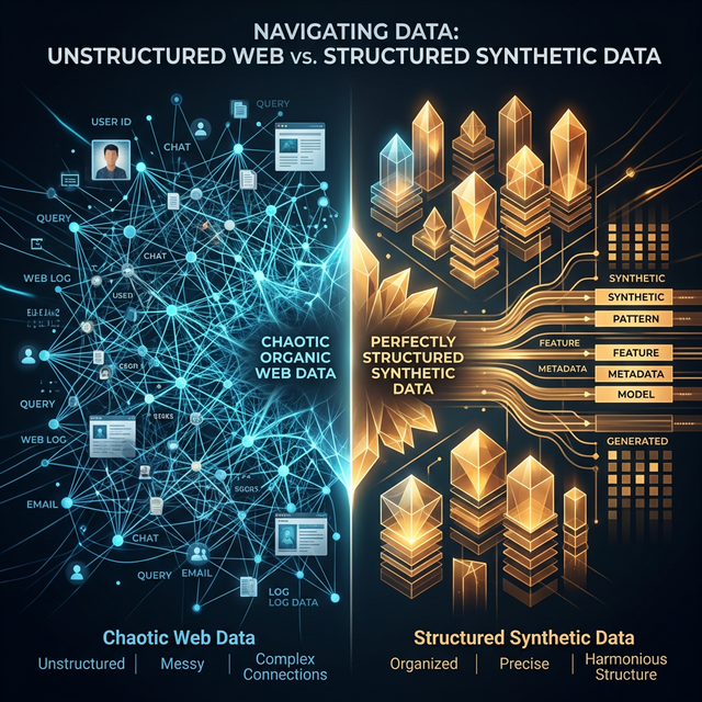 Web data vs synthetic data comparison
